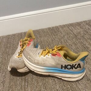 Hoka Women’s Sneakers - Gray, Blue, and Yellow